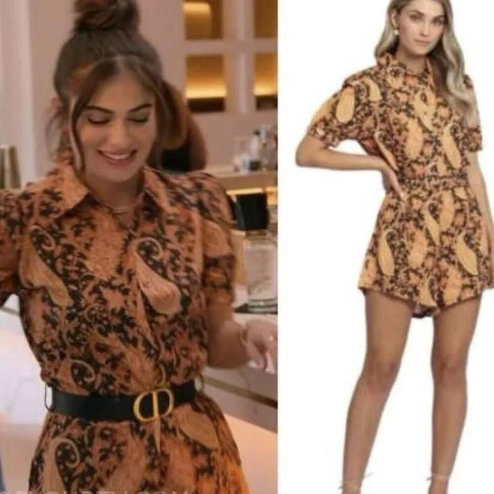 Anthropologie Boho Charlie Holiday Festival Travel Paisley Print Romper ASO TV